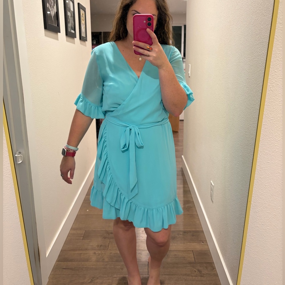 Gianni Bini Light Blue Ruffle Mini Dress